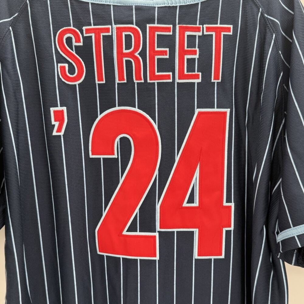 NASCAR Jersey Men Chicago Street Race 2024 Baseball Pinstripe Navy Blue Large - Picture 7 of 9